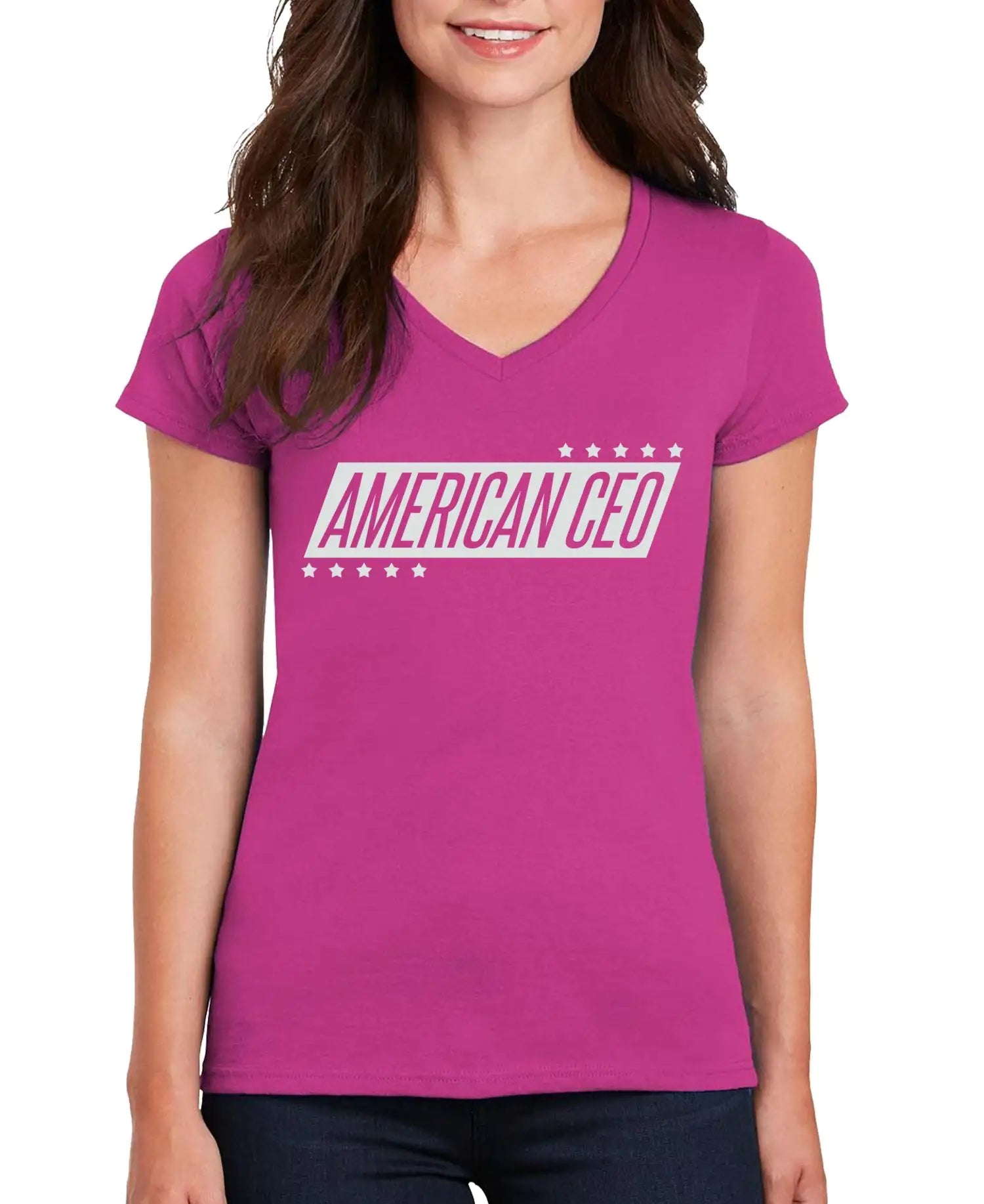 10 Stars American CEO Women’s V-Neck T-Shirt