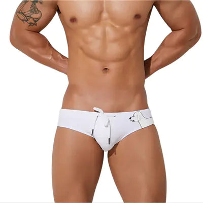 Men's Sexy Quick Dry Low Waist Cartoon Swim Trunks