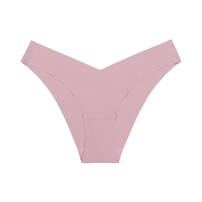 Plus Size Seamless Ice Silk Women's V-Waist Briefs