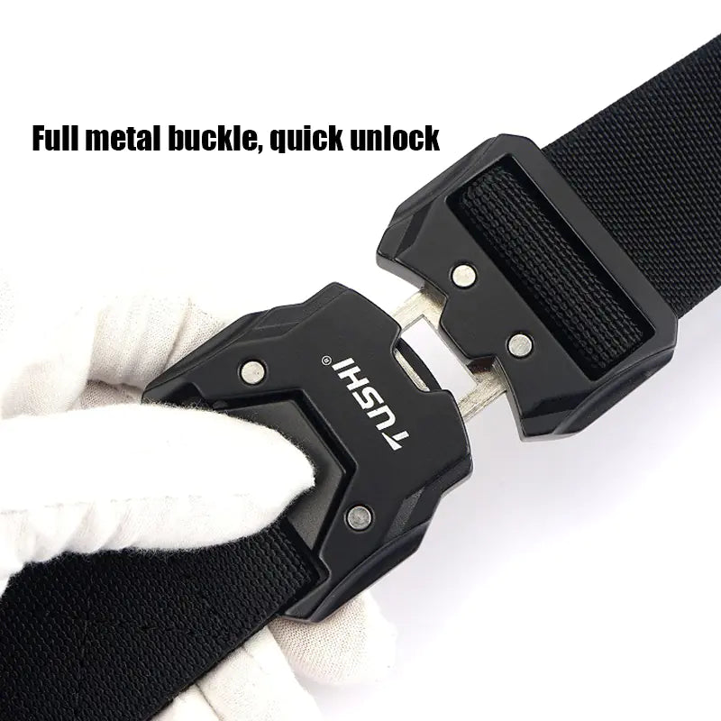 Unisex Tactical Belt with Quick Release Alloy Buckle
