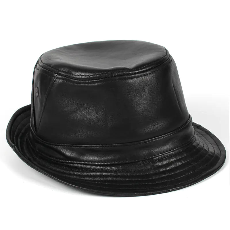 Genuine Leather Outdoor Hat for Men and Seniors