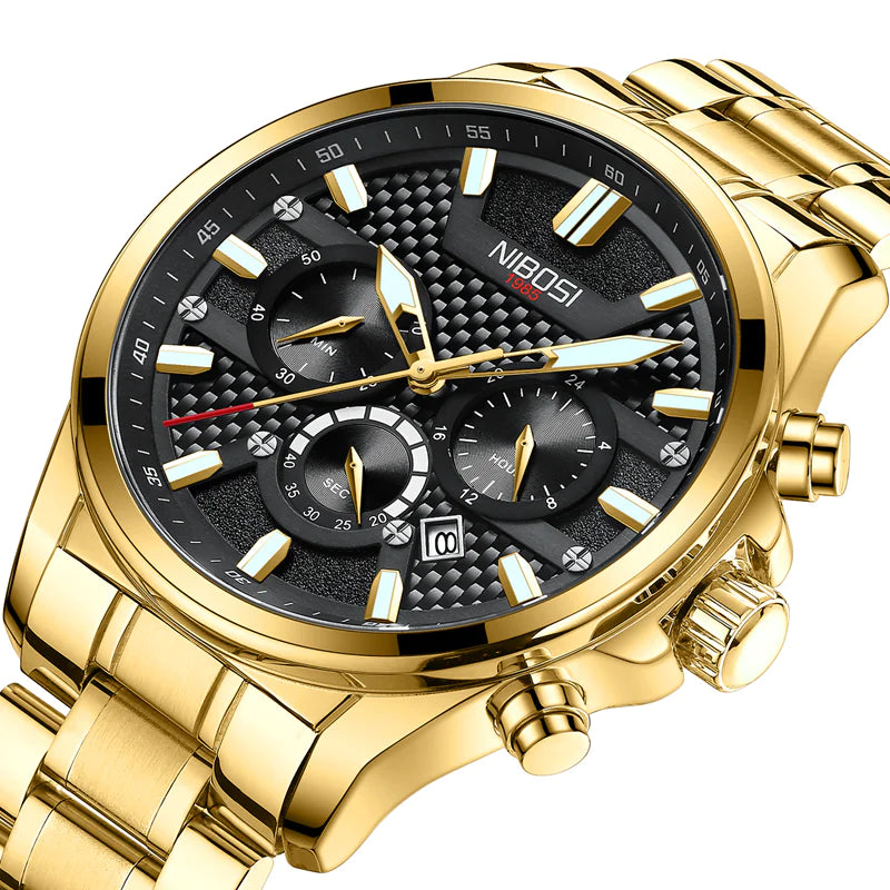 Multifunctional Waterproof Quartz Men's Watch with Three Eyes