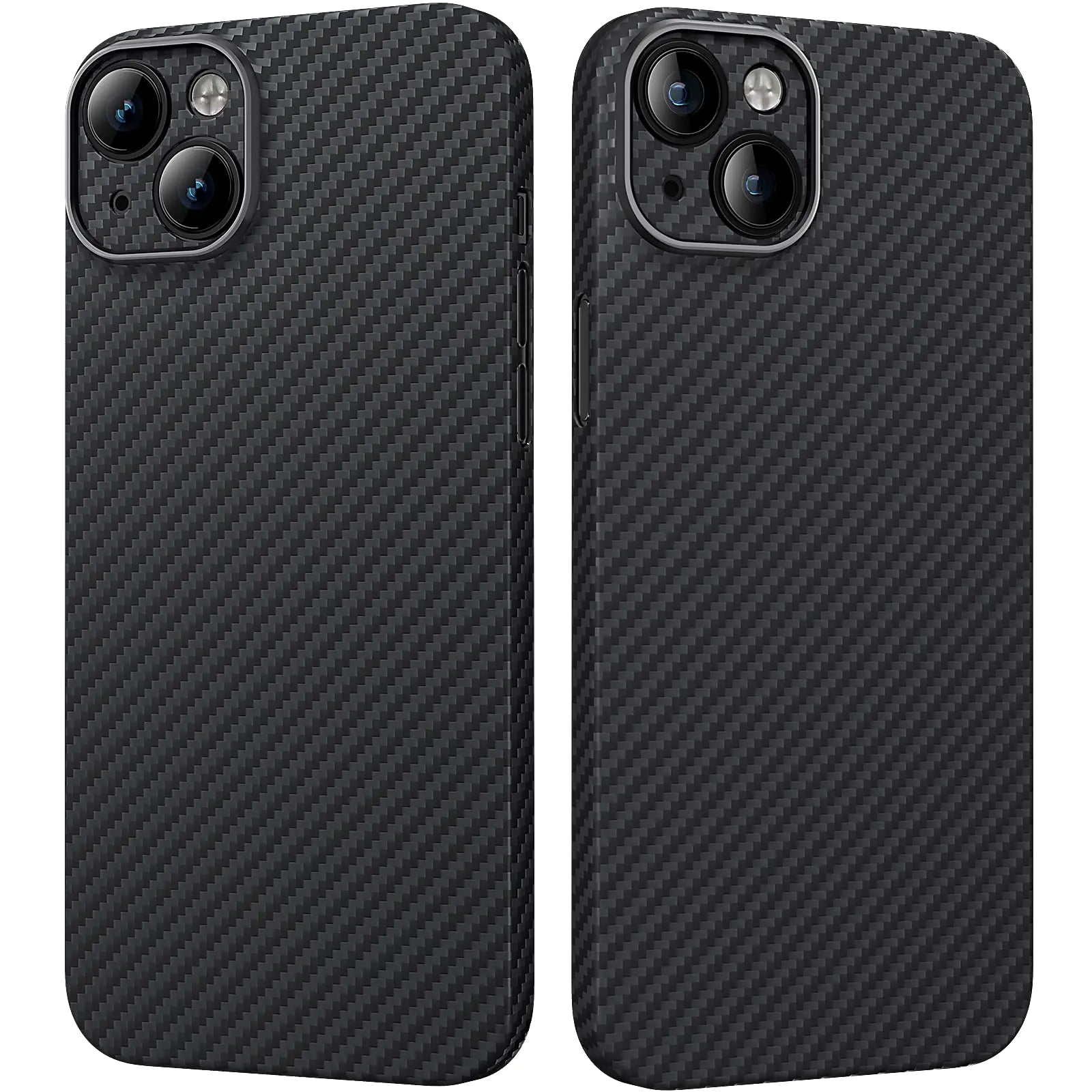 memumi Real Aramid Fiber for iPhone 15 Thin Case Sturdy Durable 0.5 mm Slim Fit for iPhone 15 Carbon Fiber Case [Camera Full Protection] with Military-Grade Drop Protection Black