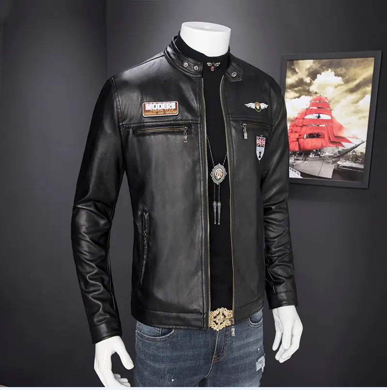 Men's Slim Fit Korean Style Leather Jacket