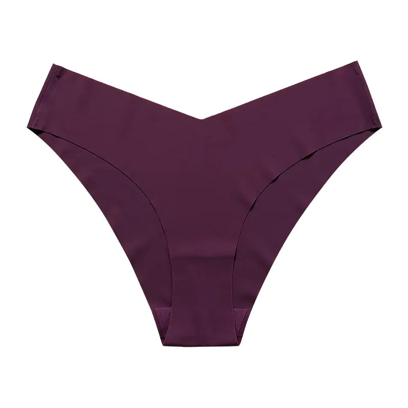 Plus Size Seamless Ice Silk Women's V-Waist Briefs