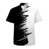 White Black Mens Hawaiian Shirts 3D Graphic Button Down Short Sleeve Tropical Holiday Beach Aloha Shirt