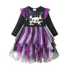VIKITA Toddler Girls Party Dress for Halloween Shiny Spider Bat Ruffle Layered Tulle Tutu Princess Dress 7-8Y