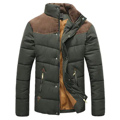 DIMUSI Men's Winter Jacket Padded Stand Collar Parka 4XL