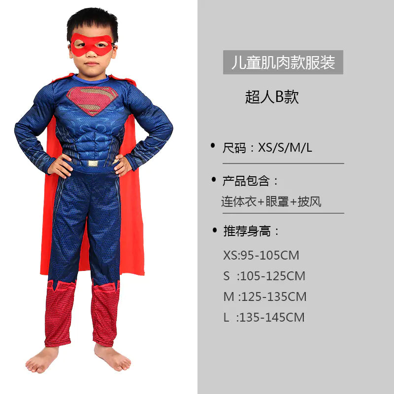Cosplay Costume Set: Captain America, Hulk, Iron Man, Batman, Spider-Man, Flash