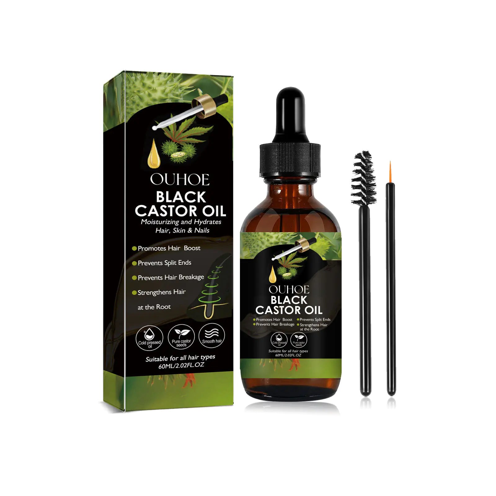OUHOE Castor Oil Hair Serum for Repair and Shine