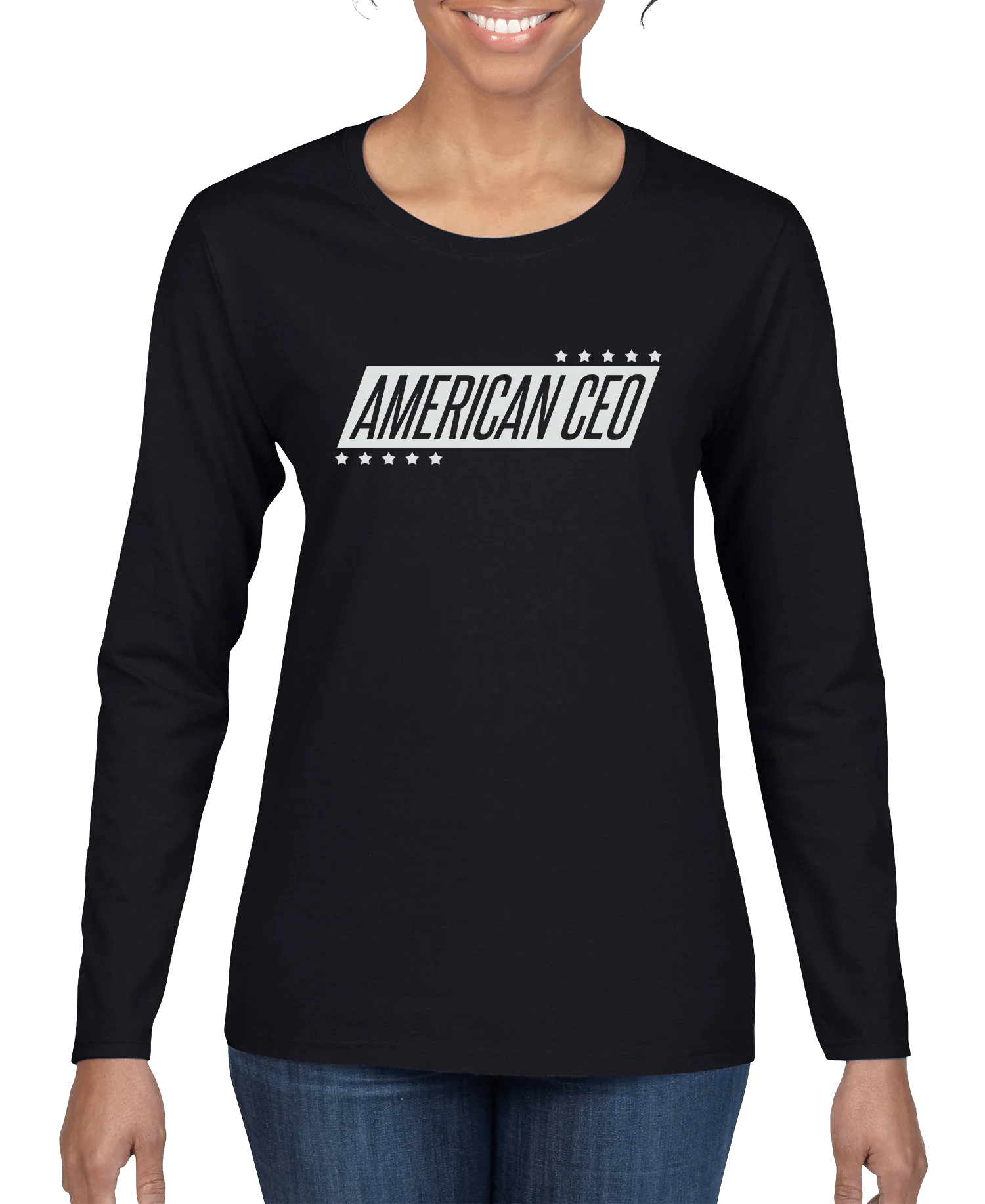 10 Stars American CEO Women's Long Sleeve Shirt