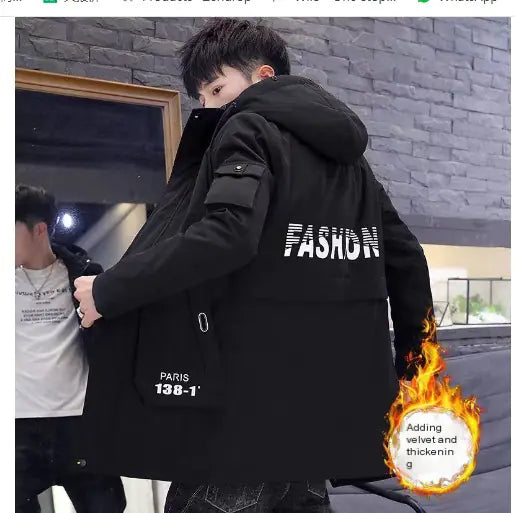 Men's Plus Size Waterproof Hooded Winter Parka Jacket