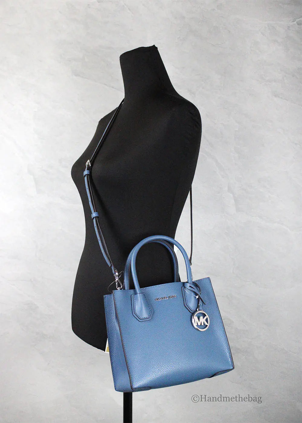 Michael Kors Mercer Teal Leather Messenger Crossbody Bag