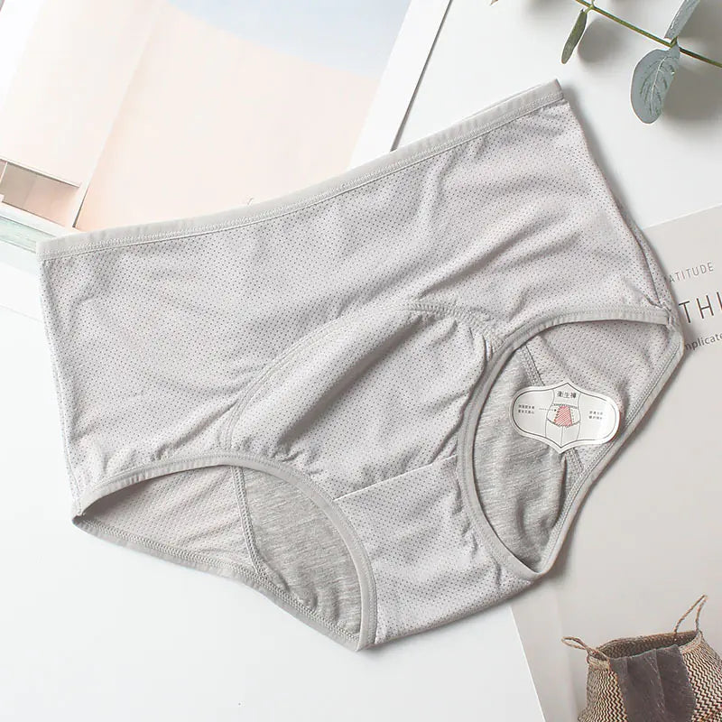 Plus Size Breathable High-Waist Period Panties for Women