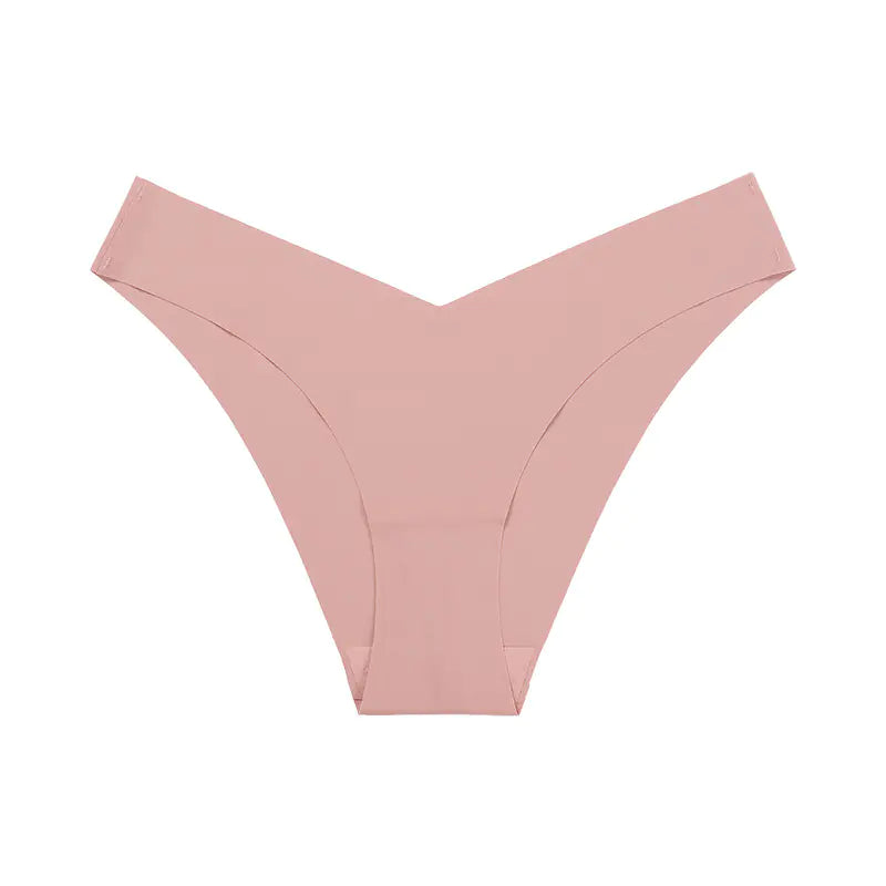Plus Size Seamless Ice Silk Women's V-Waist Briefs