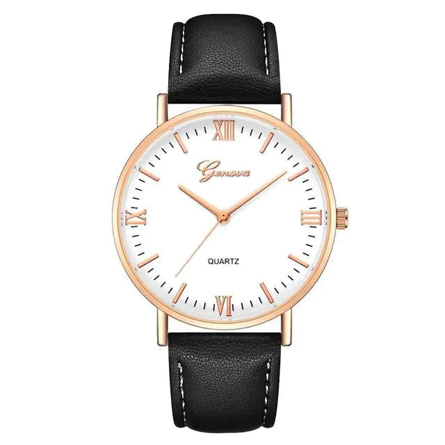 Simple Casual Quartz Watch with Roman Numerals