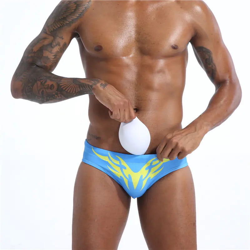 Men's Triangle Printed Swim Trunks