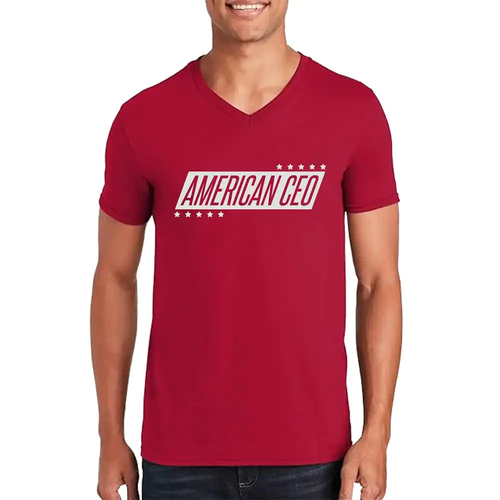 10 Stars American CEO Men’s Unisex V-Neck T-shirt