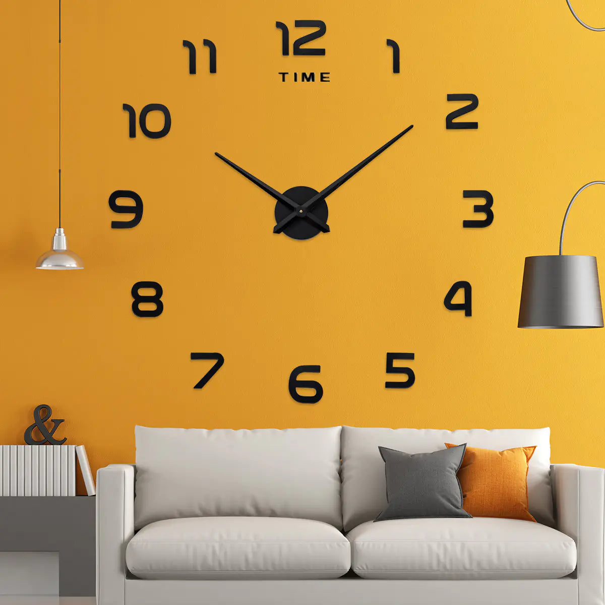 Creative Large DIY Acrylic Mirror Wall Clock (Nordic Style)