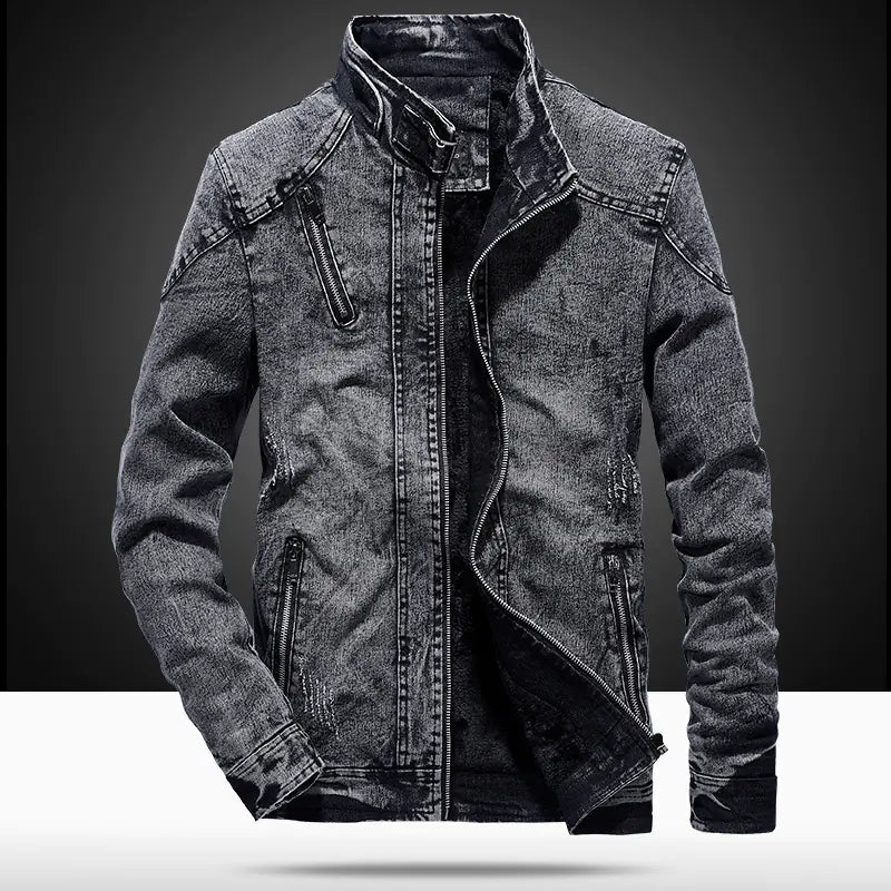 2018 Men's Slim Fit Vintage Denim Jacket (Korean Style)