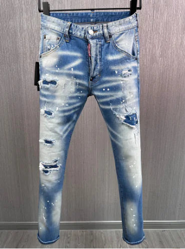 Men's Slim Fit Distressed Stretch Denim Jeans