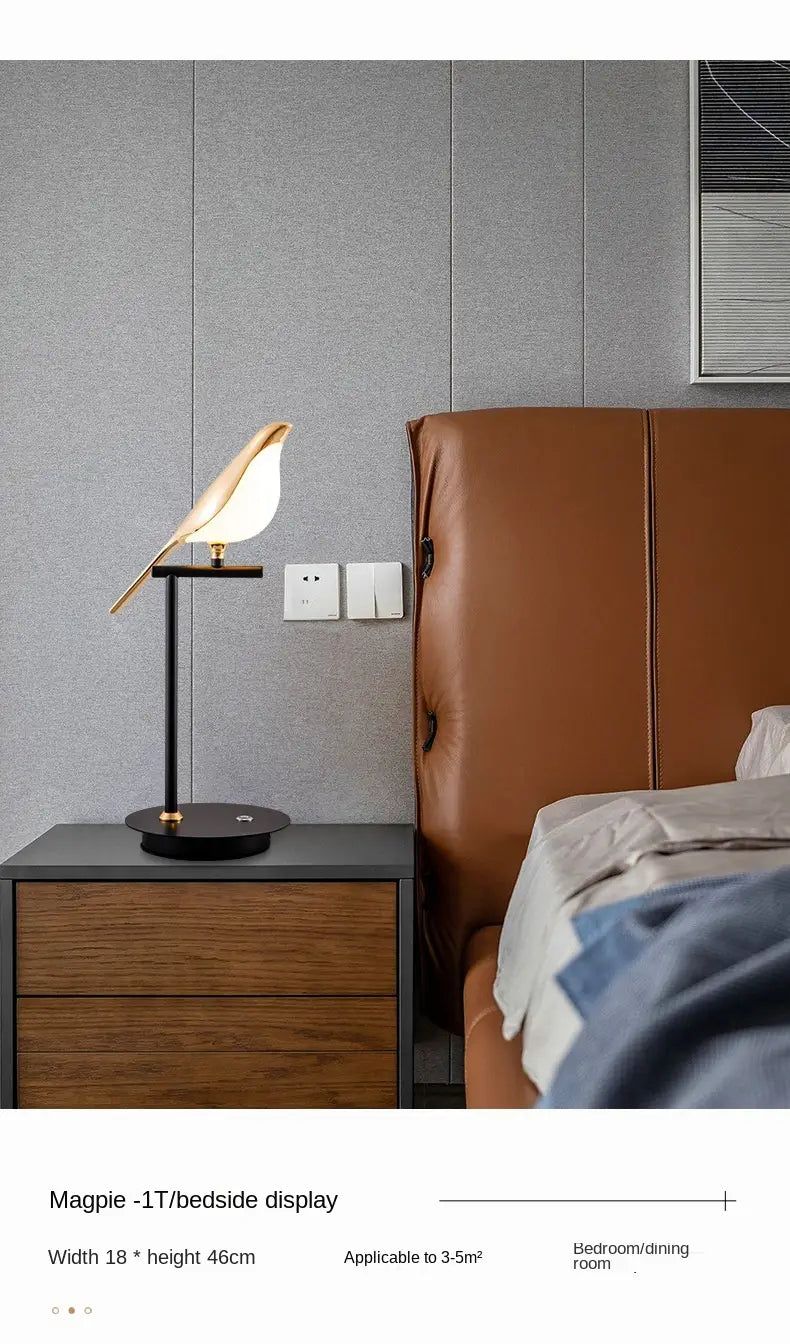 Modern Magpie LED Wall Lamp for Bedroom Decor