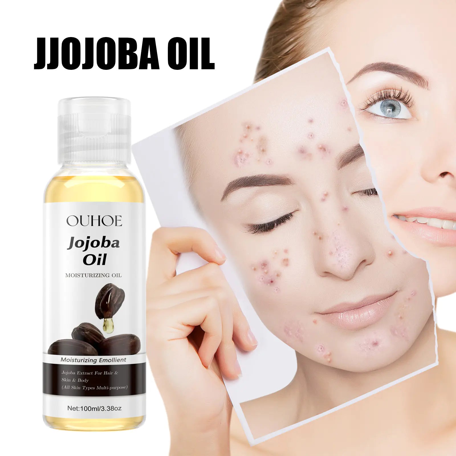 OUHOE Jojoba Oil for Hydrated Skin and Hair Care