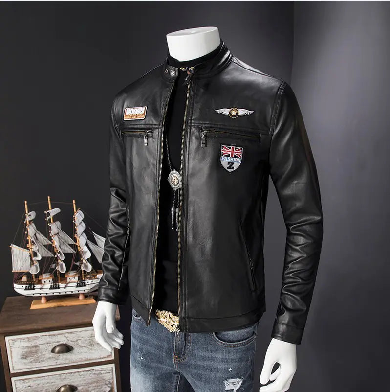 Men's Slim Fit Korean Style Leather Jacket