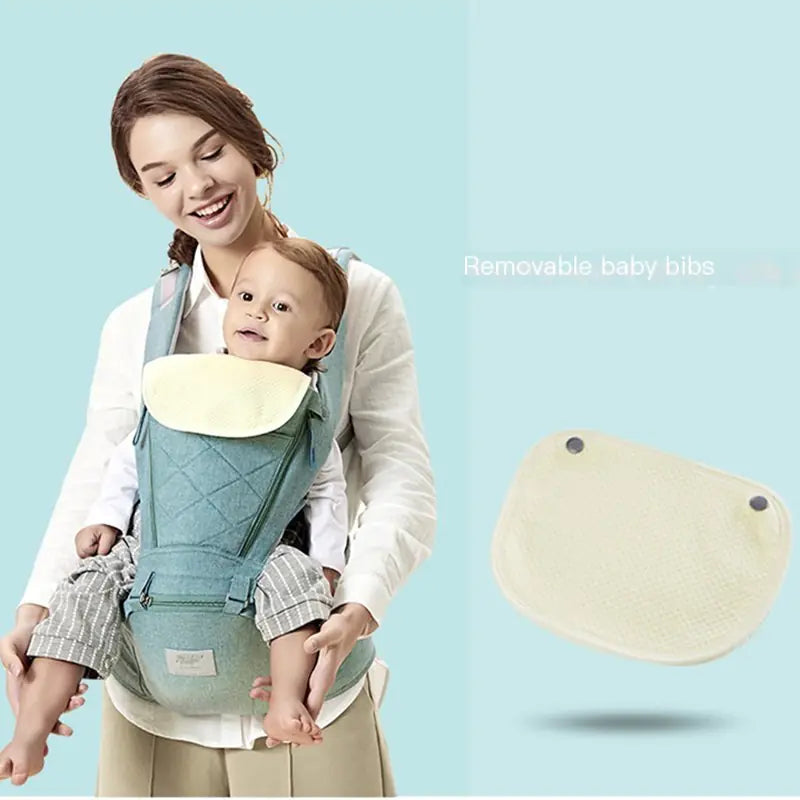 Baby Carrier with Bass Bear Hip Seat for Front Carry