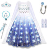 Aimeiar Light Up Girls Halloween Costume Snow Princess Dress Ice Christmas Costumes Toddler Kids Costume with Accessories