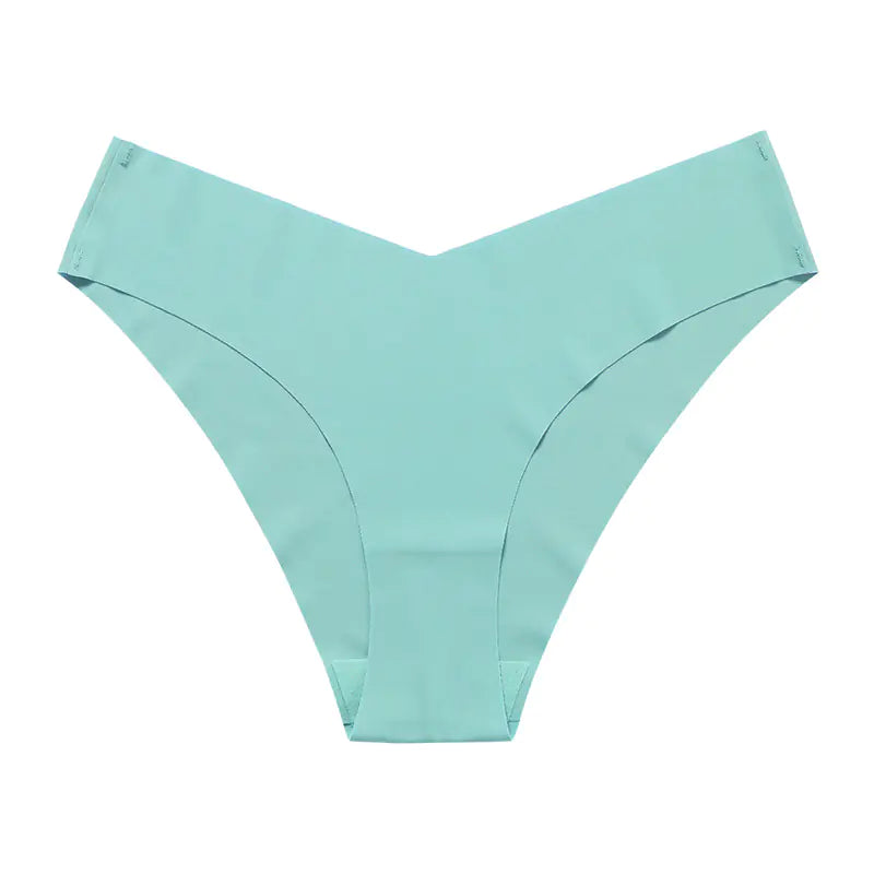 Plus Size Seamless Ice Silk Women's V-Waist Briefs