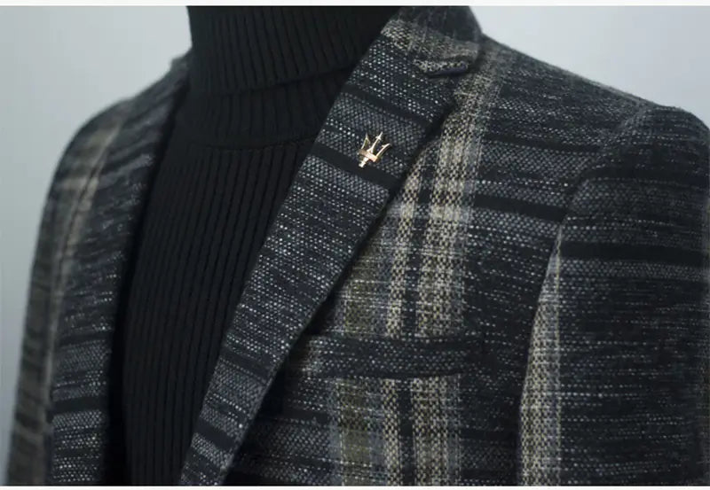 Men's Slim Fit Casual Blazer - Korean Style Jacket