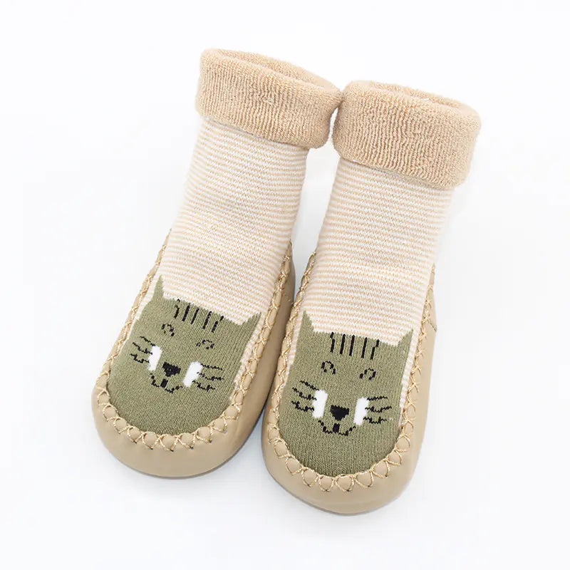 Cartoon Non-Slip Soft Sole Baby Toddler Shoes & Socks