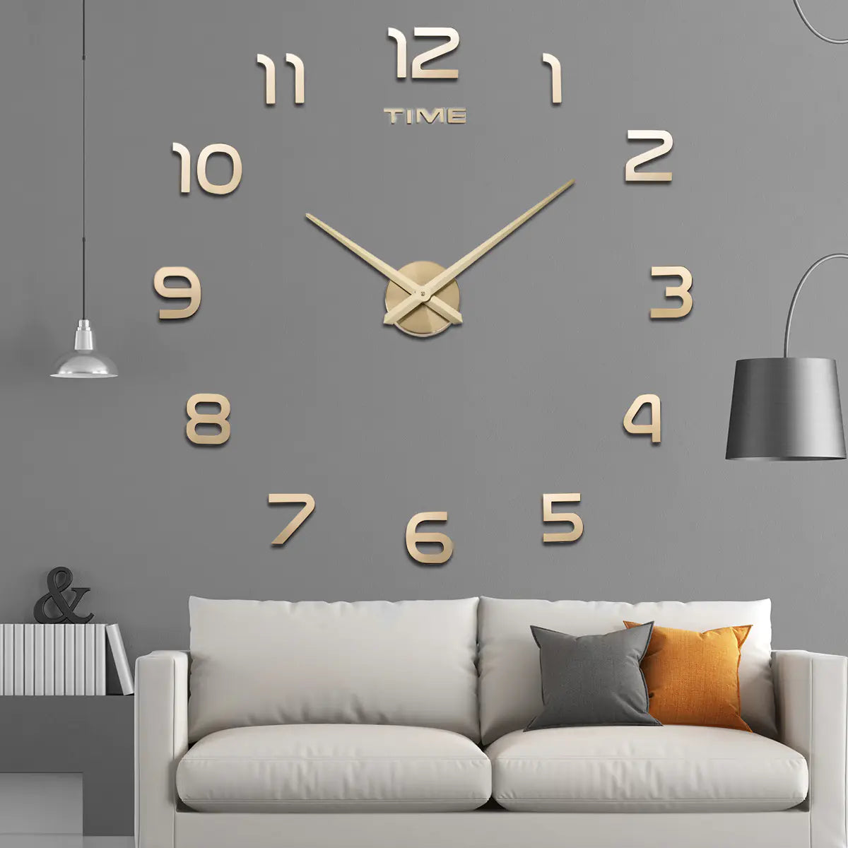 Creative Large DIY Acrylic Mirror Wall Clock (Nordic Style)