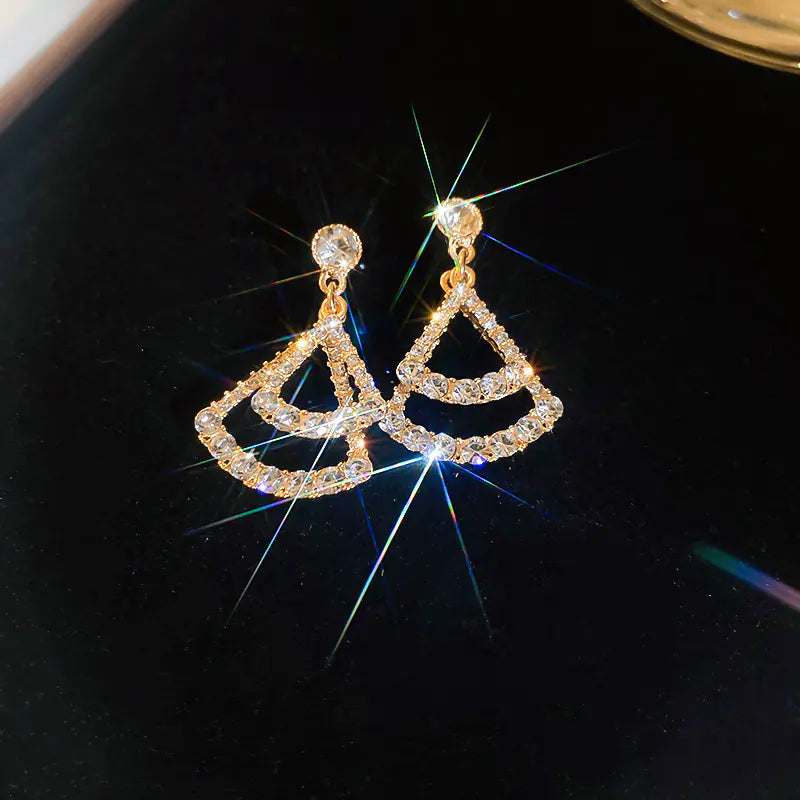 Silver Needle French Baroque Pearl Flower Tassel Earrings