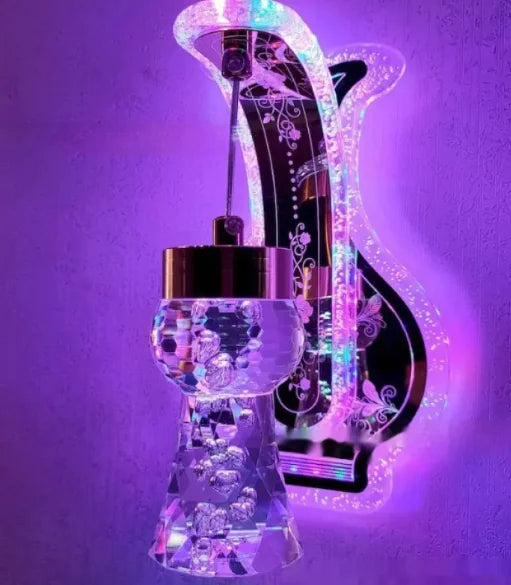 Oval Acrylic Crystal Hanging Wall Lamp