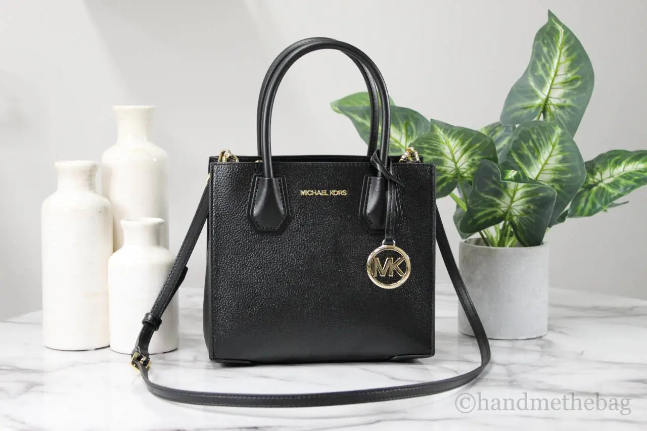 Michael Kors Mercer Medium Black Convertible Messenger Crossbody Bag