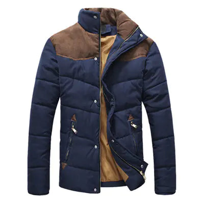 DIMUSI Men's Winter Jacket Padded Stand Collar Parka 4XL