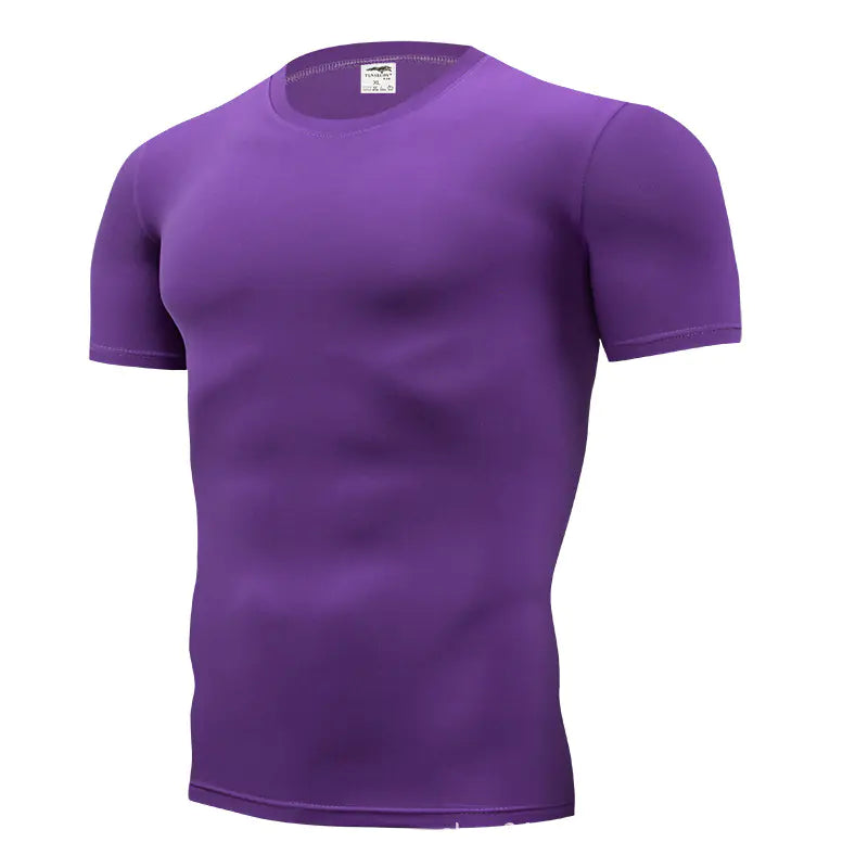 Solid Color Slim Fit Crew Neck T-Shirt