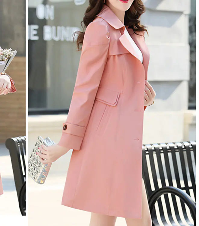 Slim Single Breasted Trench Coat for Spring Autumn
