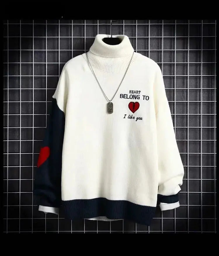 Thick Japanese Couple Knit Sweater Jacket