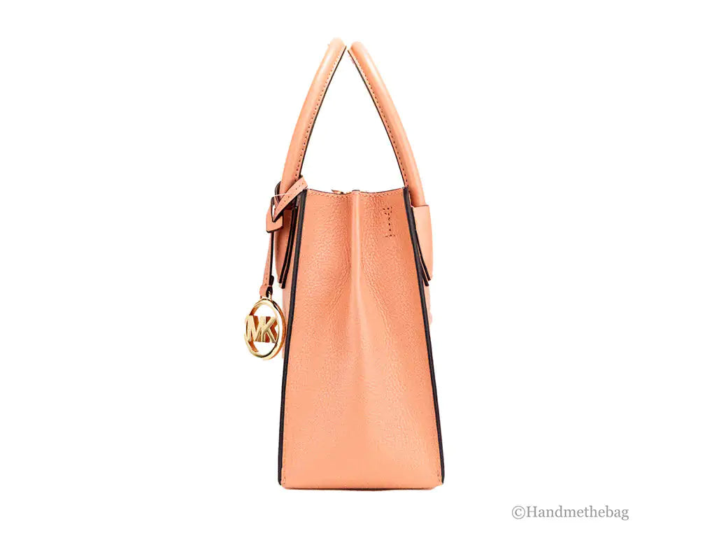 Michael Kors Mercer Medium Sherbet Leather Messenger Crossbody Bag