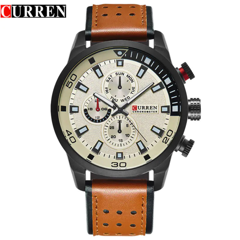 Men's Luminous Quartz Sports Watch with Three Eyes