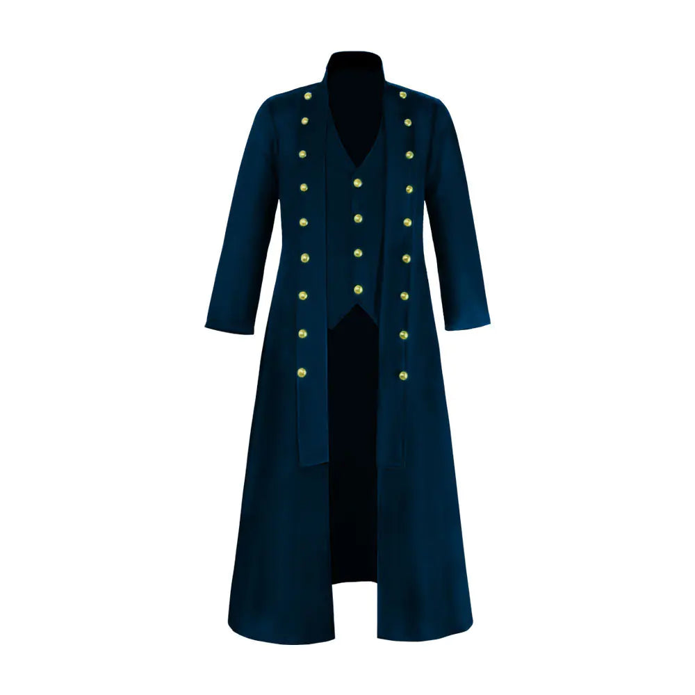 Men's Long Sleeve Stand Collar Button Coat