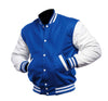 LP-FACON Mens College Baseball Varsity High School Letterman Bomber Wool + Faux Leather Jacket Royal Blue XX-Large