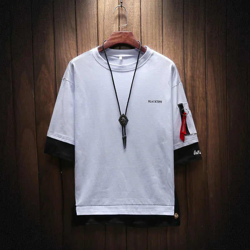 Men's Fashion Summer Color Block Short Sleeve T-Shirt