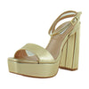 Steve Madden Womens Lessa Heeled Sandal Champagne 8