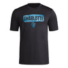 adidas Mens Short Sleeve Pre-Game T-Shirt Black/Charlotte Fc 3X-Large