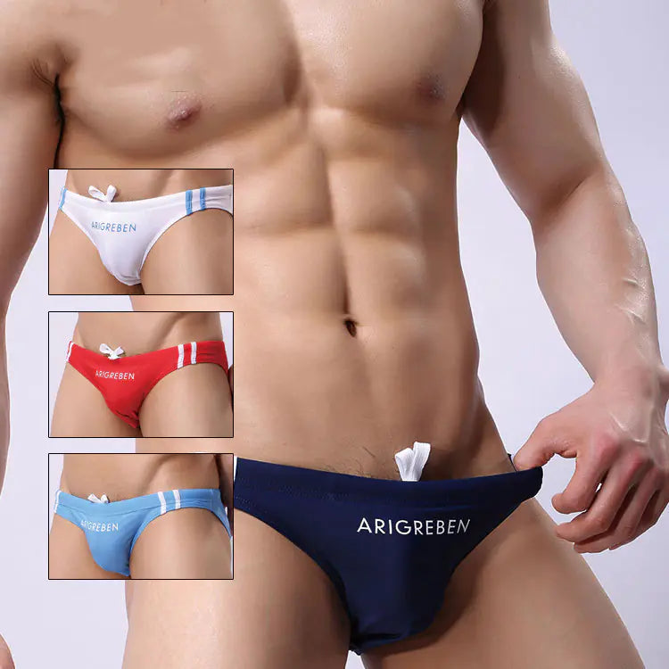 Stylish Low Waist Triangle Men's Swim Trunks