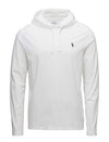 POLO RALPH LAUREN Mens Jersey Knit Hoodie Tee (White/Navy Medium)
